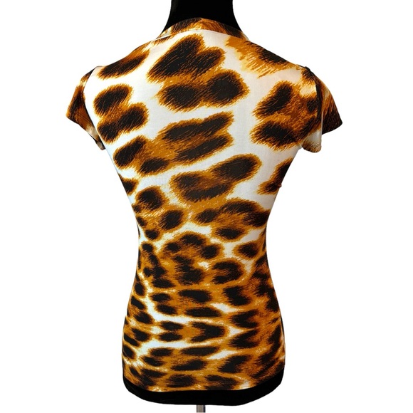 Roberto Cavalli Animal Print Stretch Top Small - Picture 4 of 9